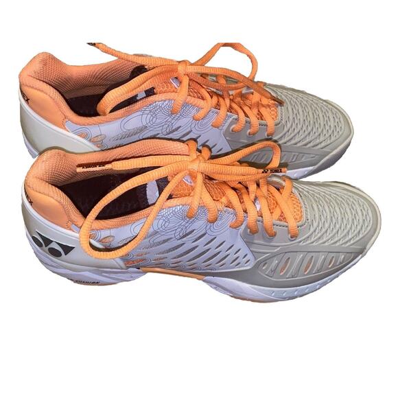 Yonex Power Eclipsion Sneakers Womens Size‎ 9 White Orange - Picture 1 of 10